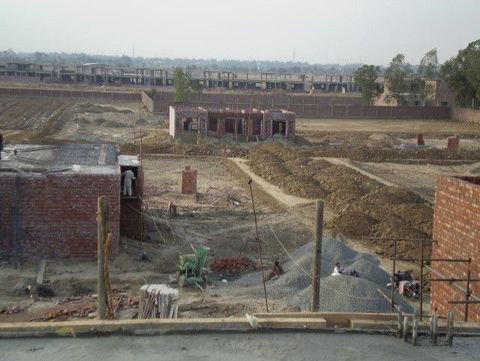 Aerial view of Phase 1 houses under construction